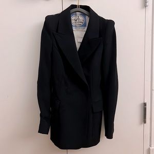 H&M x Maison Martin Margiela black wool blazer with defined shoulder detail